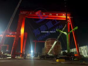 造船門(mén)機(jī)連夜吊裝，海泰重工助力蘇豪船舶起航